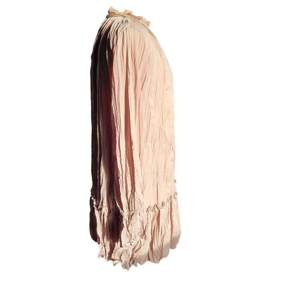 Love Riche Dress Beige Maxi Ruffle Poet Sleeves Cowl Neck Napa Valley Womans - Picture 3 of 16